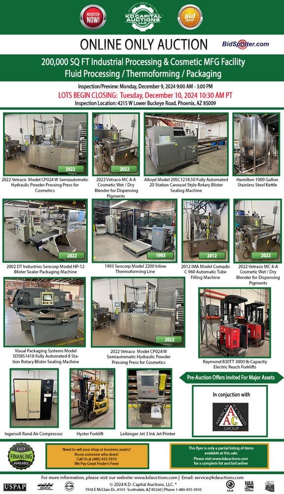 200,000 Sq Ft Industrial & Cosmetic Processing Facility — Phoenix, AZ