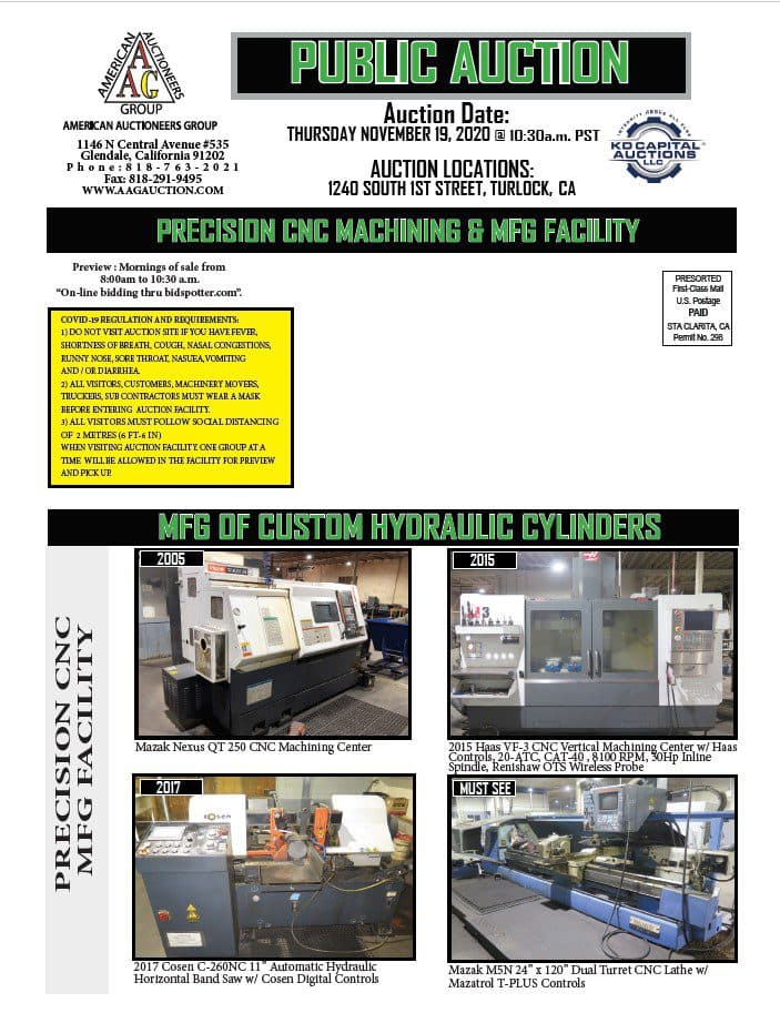 33-Year CNC Machine Shop — Turlock, CA