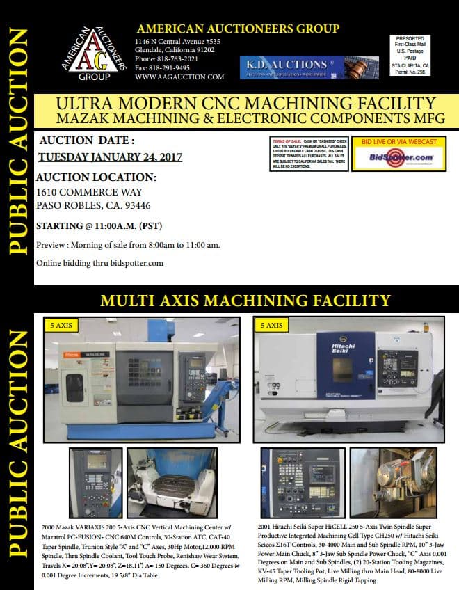 5-Axis Mazak Machining Facility — California