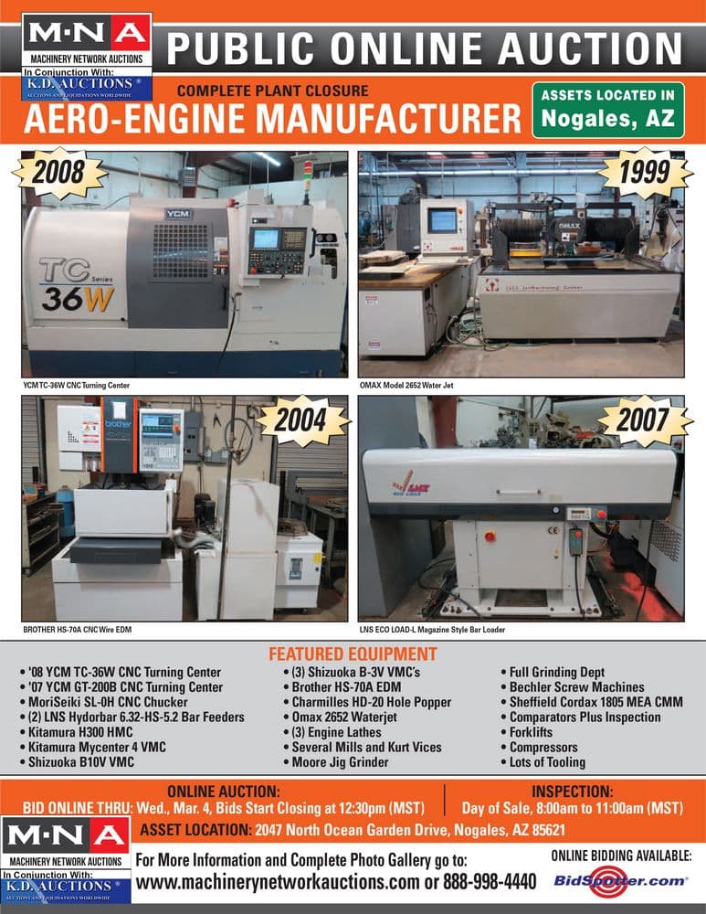 Aerospace Engine Manufacturer — Facility Liquidation, Nogales AZ