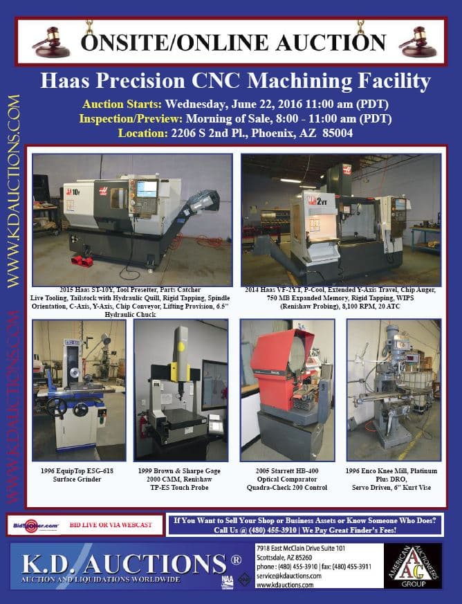 CNC Job Shop — Complete Liquidation, Arizona