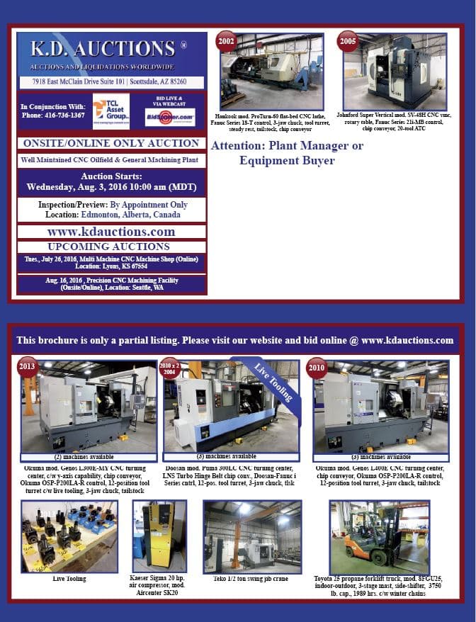 CNC Oilfield Machining Facility — Alberta, Canada