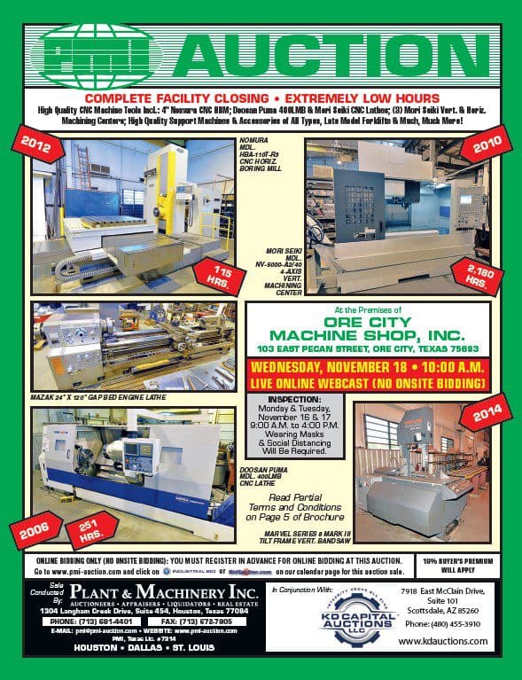 Large-Capacity CNC Machining Facility — Ore City, TX