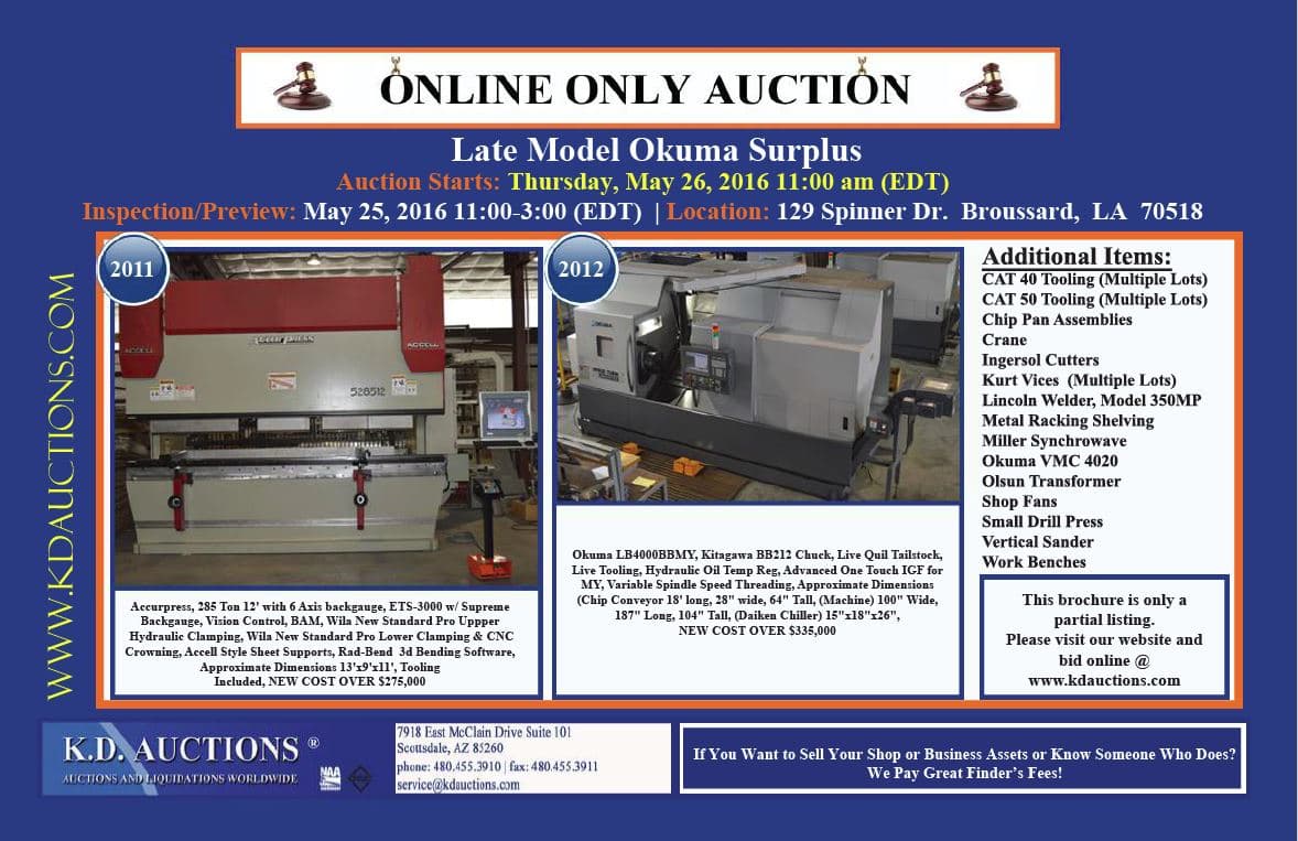 Late-Model Okuma CNC Surplus — Virginia