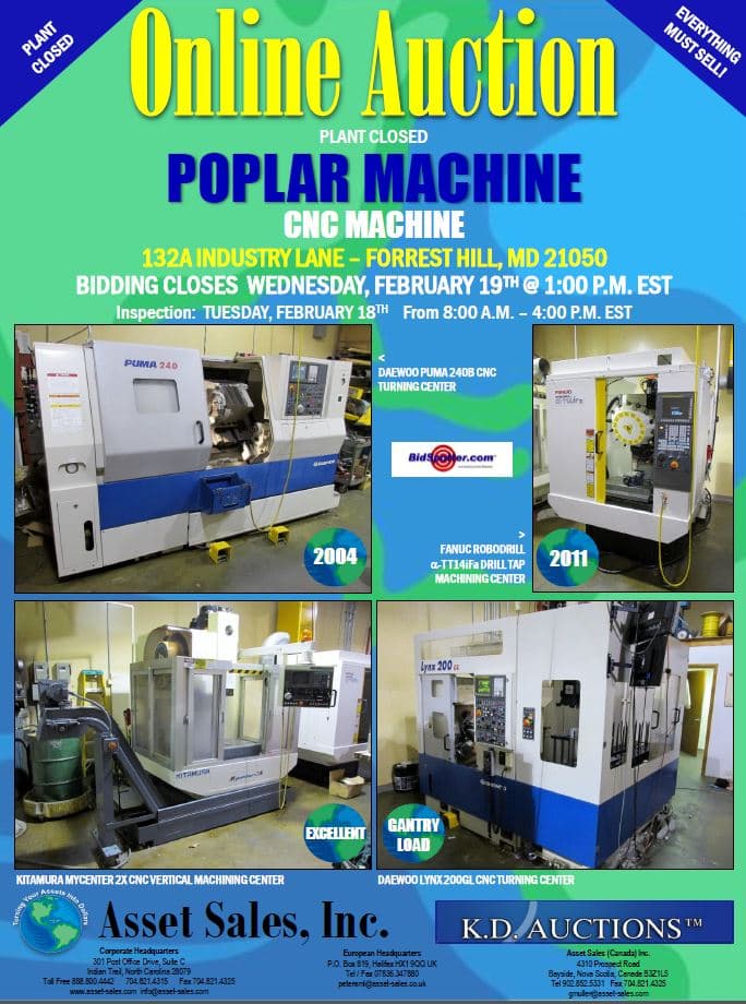 Machine Shop Closing — Forest Hill MD
