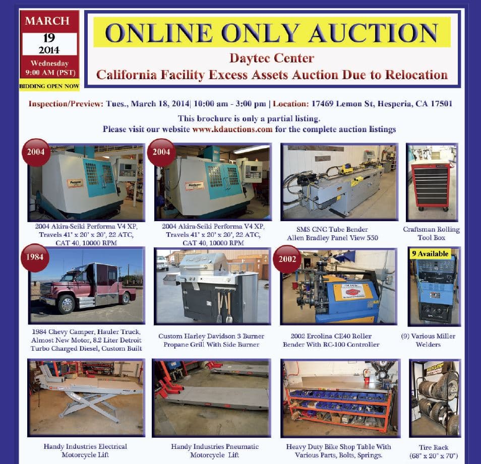 Machine Shop Closing — Hesperia CA