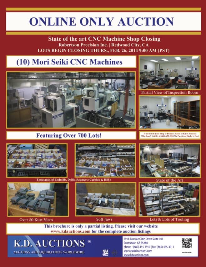 Machine Shop Closing — Redwood City CA