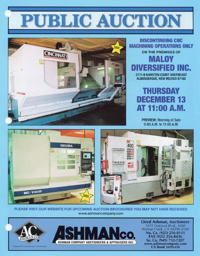 Maloy Diversified Inc — Albuquerque, NM (Second Auction)