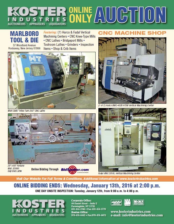 Marlboro Tool & Die — Complete Closure, Rockaway NJ