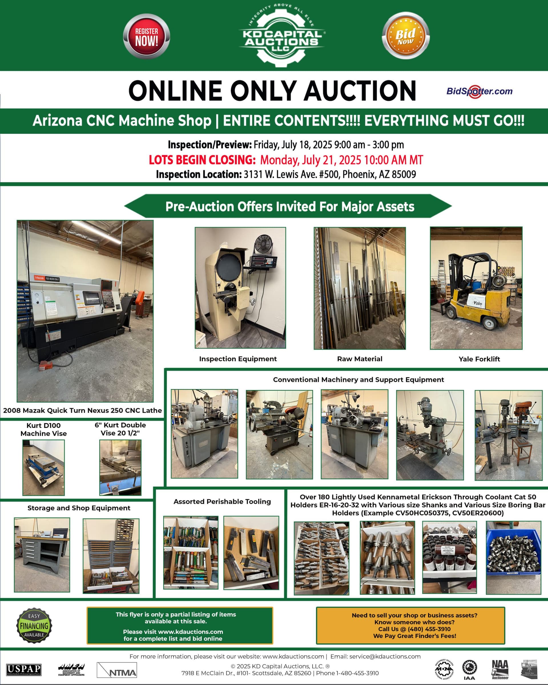 Arizona CNC Machine Shop — Entire Contents, Everything Must Go