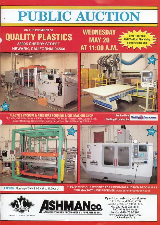 Quality Plastics — Newark, CA (Second Auction)