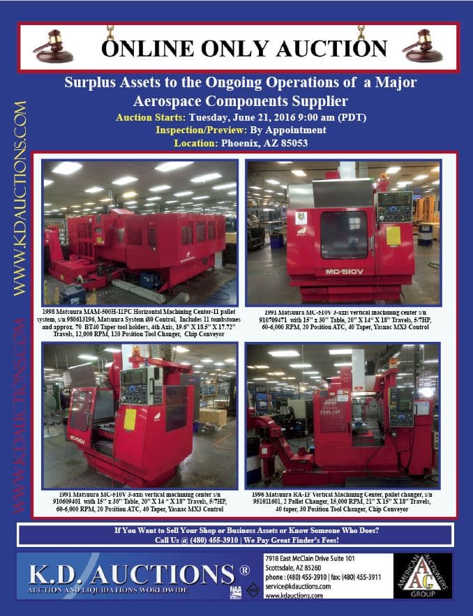Excess Equipment — Aerospace Manufacturer, Arizona