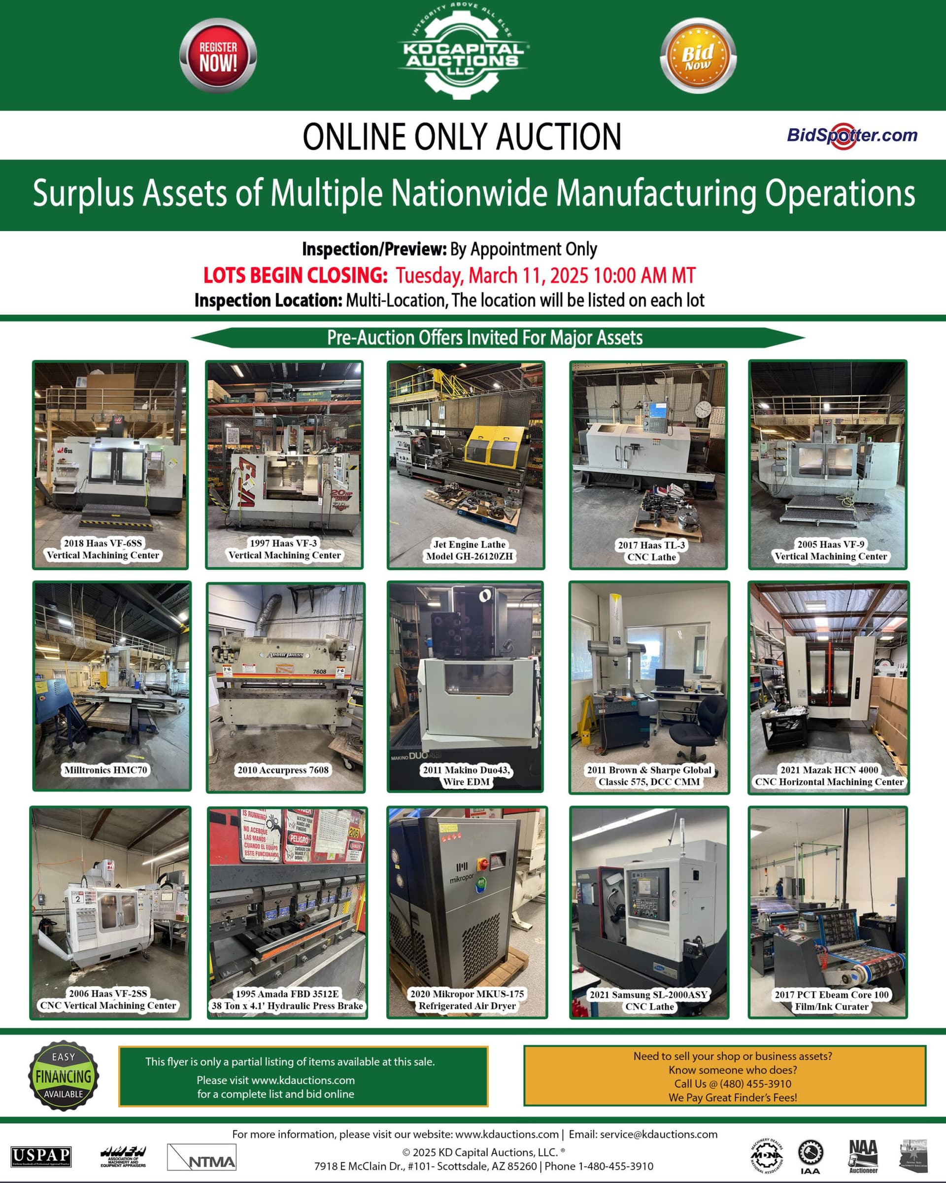 Multiple Nationwide Manufacturing Operations — Surplus Disposal