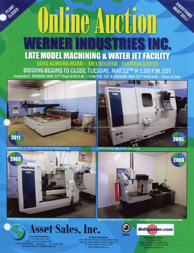 Werner Industries — Complete Facility Liquidation, Melbourne FL