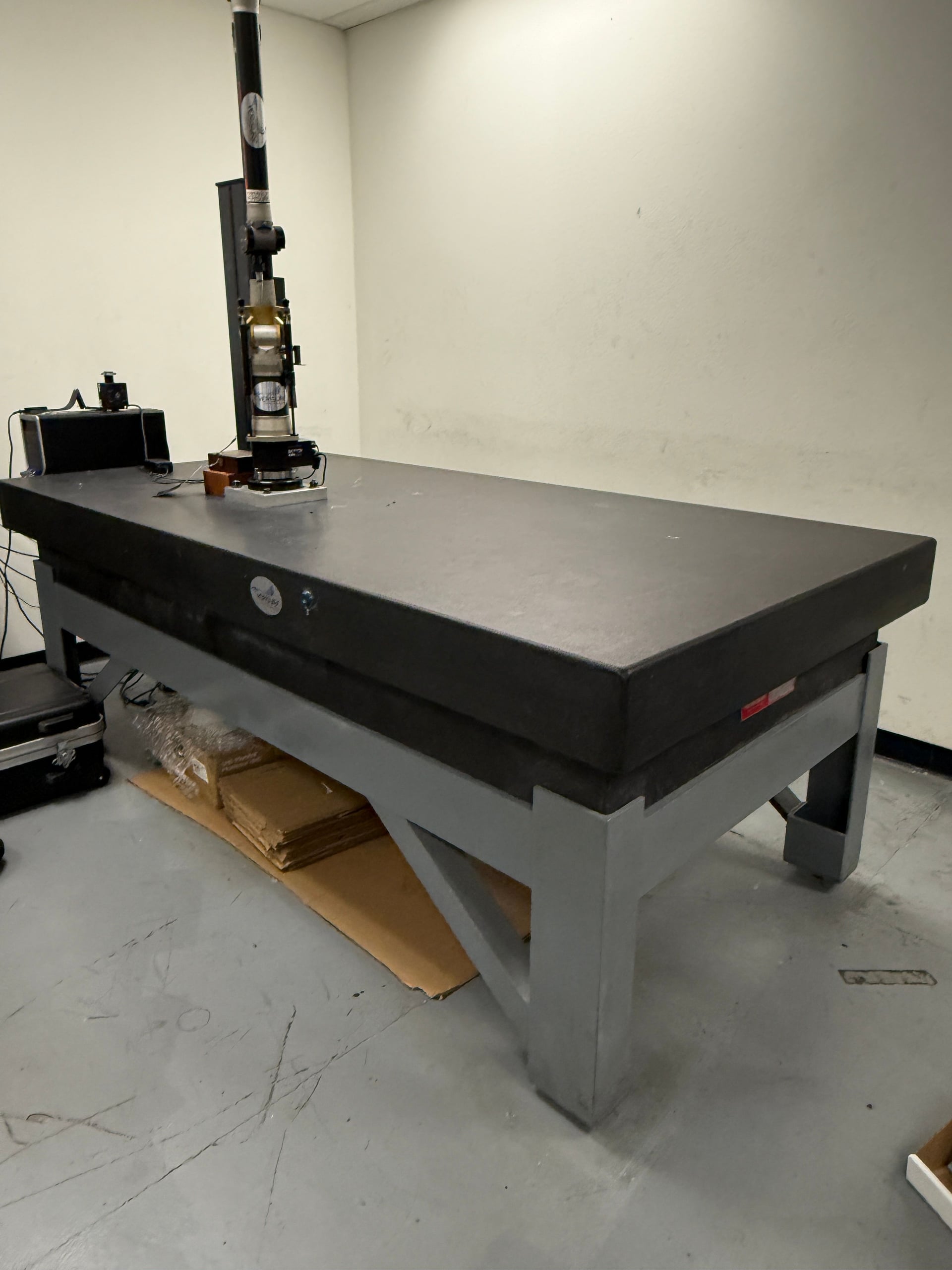 Precision Granite Black Granite Surface Plate on Heavy Duty Stand, 96" x 48" x 6"