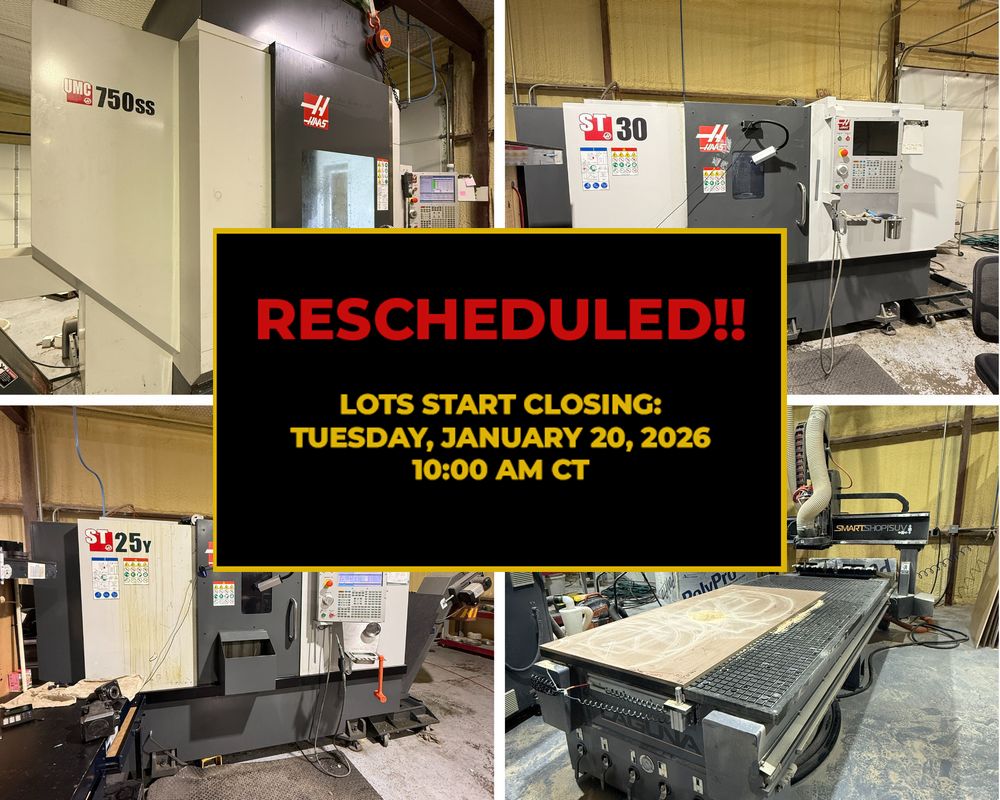 Complete Closure of Texas Machining Operation (ONLINE) Location: Caldwell, Texas 77836